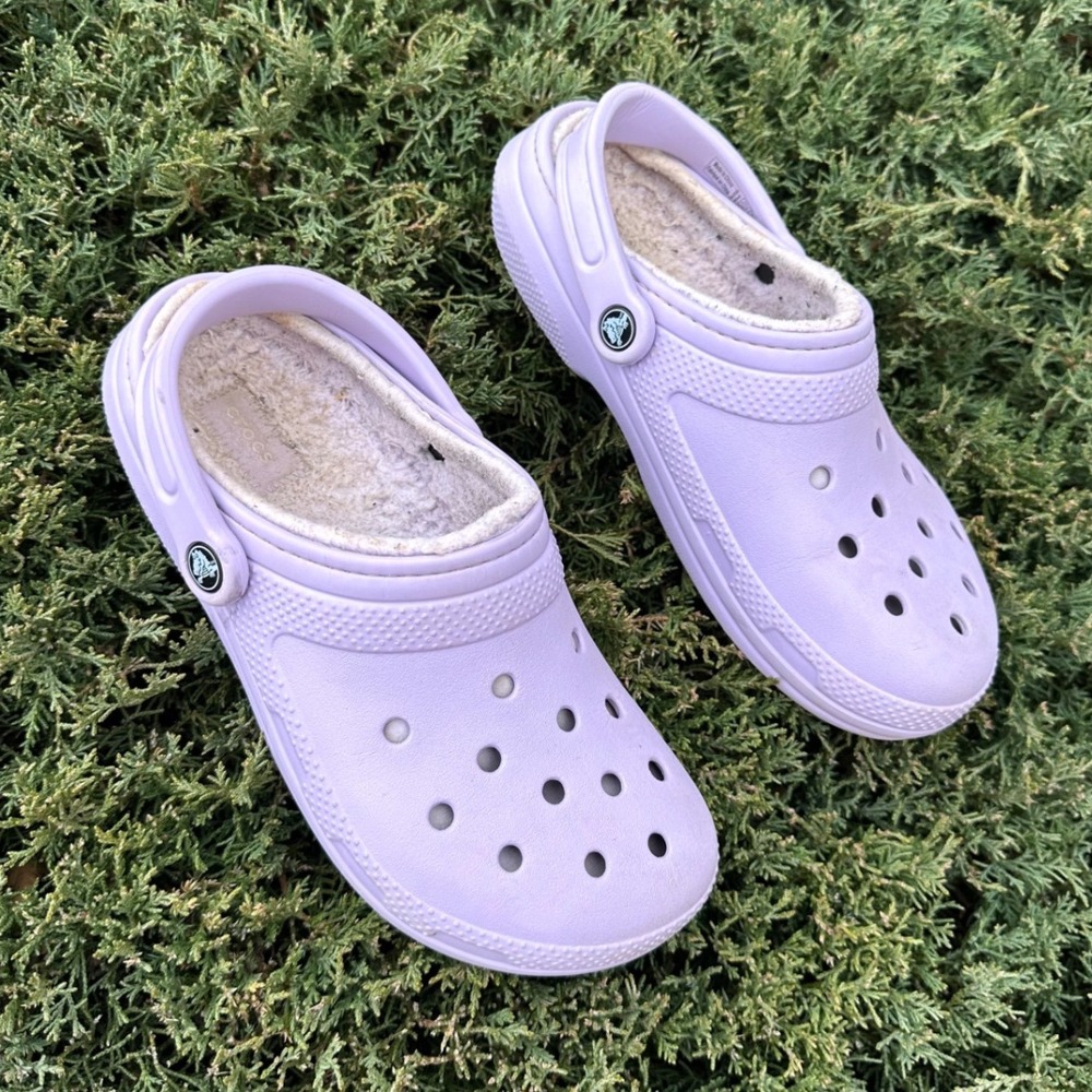 Crocs Classic Lined Adult Clogs Unisex M6 W8 Light Purple Sandals - Picture 3 of 11